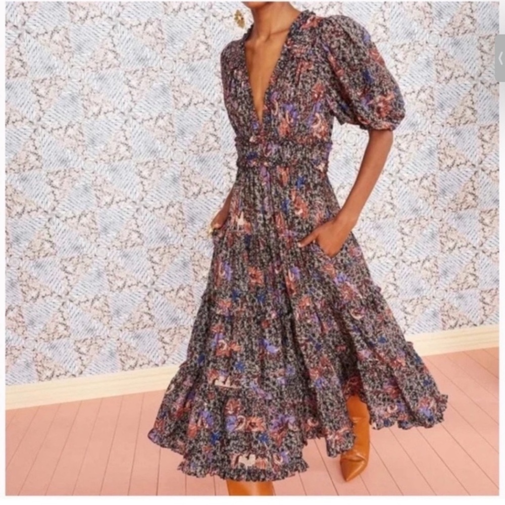 NWT ULLA JOHNSON Virginie midi dress Sz 12